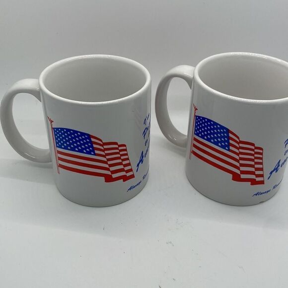 4th of July Vintage 9-11 Cups Set of Two Patriotic I'm Proud to Be An American M - Picture 4 of 9